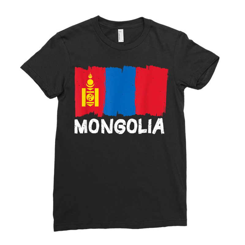 Cool Mongolia Flag T Shirt Ladies Fitted T-Shirt by oluwafemimccullers | Artistshot