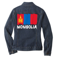 Cool Mongolia Flag T Shirt Ladies Denim Jacket | Artistshot