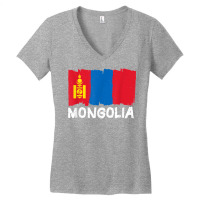 Cool Mongolia Flag T Shirt Women's V-neck T-shirt | Artistshot