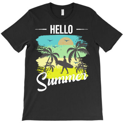 Hello Summer Beach Vacation T  Shirt Hello Summer T  Shirt T-shirt Designed By Amina Vonrueden
