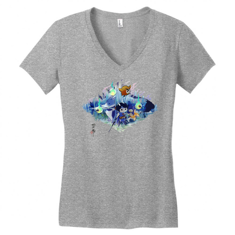 Monster Hunter Rise Kamura Village T Shirt Women's V-Neck T-Shirt by atereabag | Artistshot