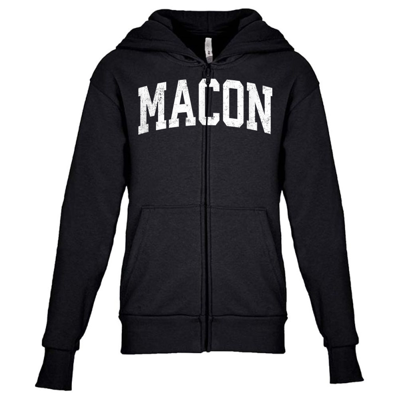 Macon Georgia Ga Vintage Athletic Sports Design T Shirt Youth Zipper Hoodie by TeaMenShop | Artistshot