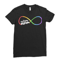 Family Autism Awareness Mom Rainbow Infinity Symbol T Shirt Ladies Fitted T-shirt | Artistshot