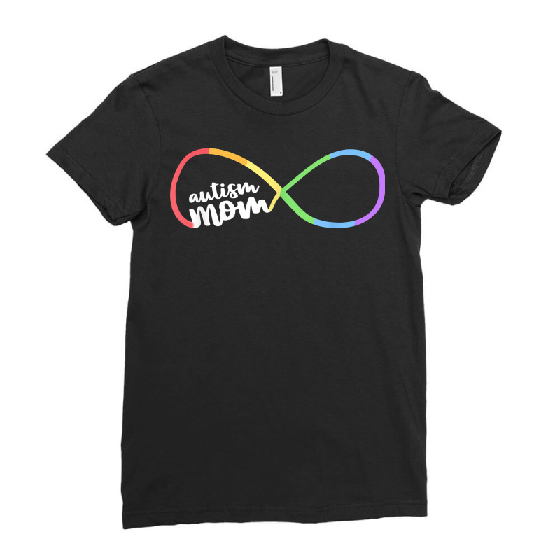 Family Autism Awareness Mom Rainbow Infinity Symbol T Shirt Ladies Fitted T-Shirt by oluwafemimccullers | Artistshot