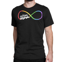 Family Autism Awareness Mom Rainbow Infinity Symbol T Shirt Classic T-shirt | Artistshot