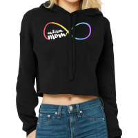 Family Autism Awareness Mom Rainbow Infinity Symbol T Shirt Cropped Hoodie | Artistshot