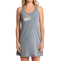 Family Autism Awareness Mom Rainbow Infinity Symbol T Shirt Tank Dress | Artistshot