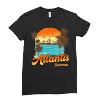 Atlantis Bahamas Beach Summer Vacation Palm Sunset T Shirt Ladies Fitted T-shirt | Artistshot