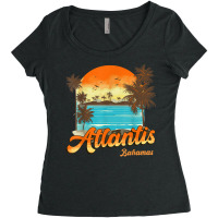 Atlantis Bahamas Beach Summer Vacation Palm Sunset T Shirt Women's Triblend Scoop T-shirt | Artistshot