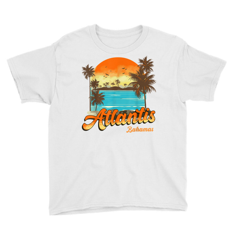 Atlantis Bahamas Beach Summer Vacation Palm Sunset T Shirt Youth Tee by lissuttie | Artistshot