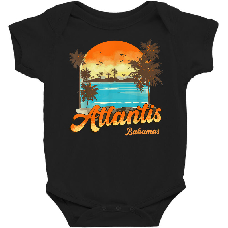 Atlantis Bahamas Beach Summer Vacation Palm Sunset T Shirt Baby Bodysuit by lissuttie | Artistshot