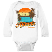 Atlantis Bahamas Beach Summer Vacation Palm Sunset T Shirt Long Sleeve Baby Bodysuit | Artistshot