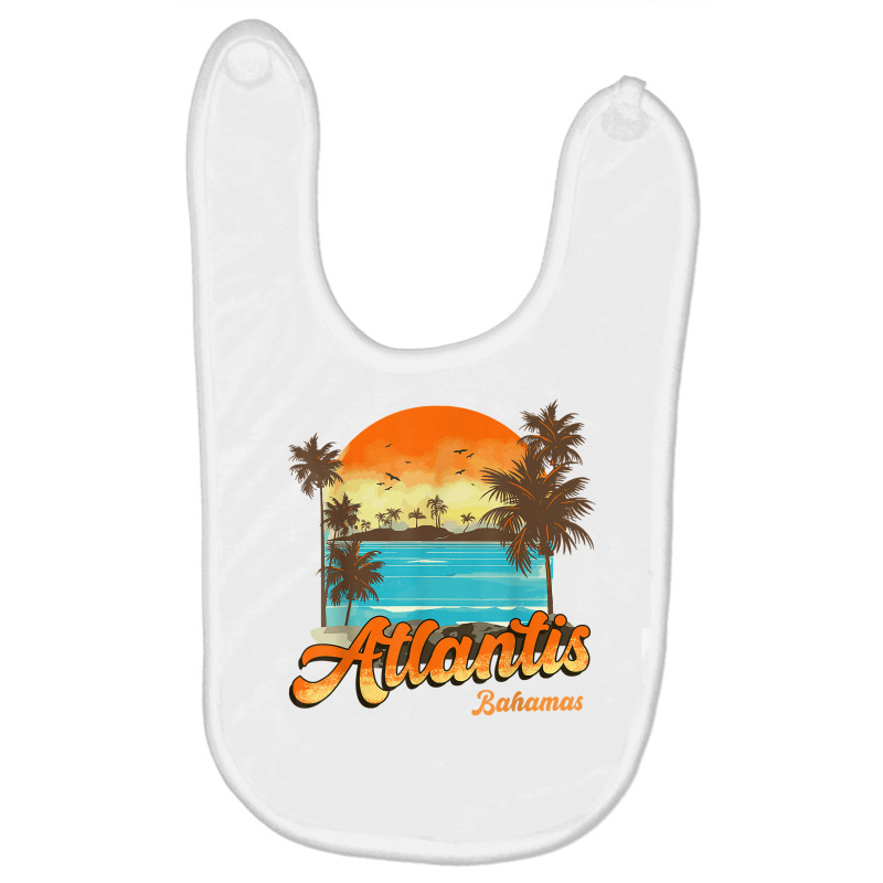 Atlantis Bahamas Beach Summer Vacation Palm Sunset T Shirt Baby Bibs by lissuttie | Artistshot