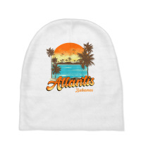 Atlantis Bahamas Beach Summer Vacation Palm Sunset T Shirt Baby Beanies | Artistshot