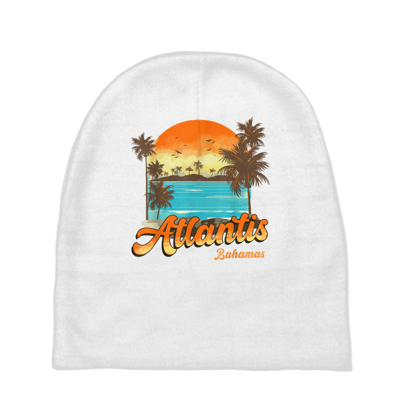 Atlantis Bahamas Beach Summer Vacation Palm Sunset T Shirt Baby Beanies by lissuttie | Artistshot