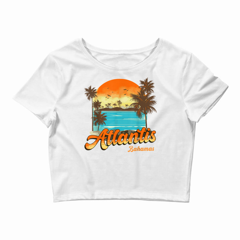 Atlantis Bahamas Beach Summer Vacation Palm Sunset T Shirt Crop Top by lissuttie | Artistshot