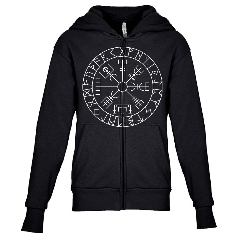 Celtic Lucky Charm Viking Compass Vegvisir Vegvísir Pullover Hoodie Youth Zipper Hoodie by atereabag | Artistshot