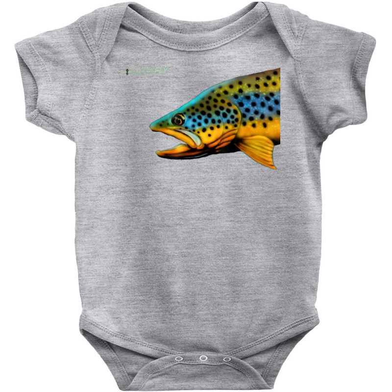 Black Fly Brown Trout Fishing Tenkara Fly Fishing T Shirt Baby Bodysuit by lissuttie | Artistshot