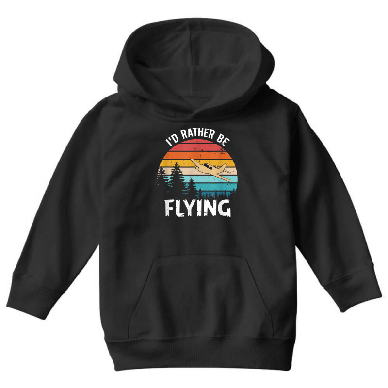 I'd Rather Be Flying Tshirt Aviation Shirt Airplane Pilot T Shirt Youth Hoodie | Artistshot