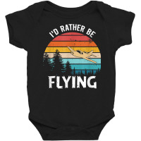 I'd Rather Be Flying Tshirt Aviation Shirt Airplane Pilot T Shirt Baby Bodysuit | Artistshot