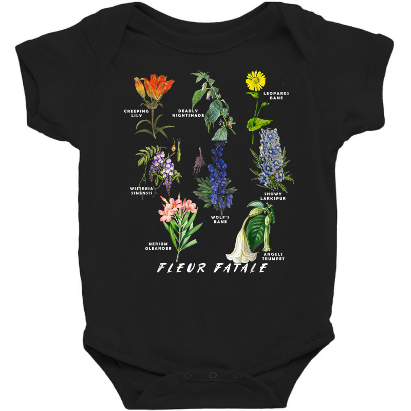 Botanist Gardening Fleur Fatale Poison Botanical Chart T Shirt Baby Bodysuit by ayedencoplon | Artistshot