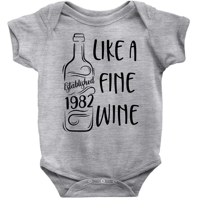 Established 1982 Like Fine Wine Country Birthday Wine Lover T Shirt Baby Bodysuit | Artistshot