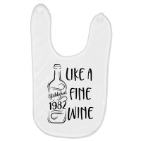 Established 1982 Like Fine Wine Country Birthday Wine Lover T Shirt Baby Bibs | Artistshot