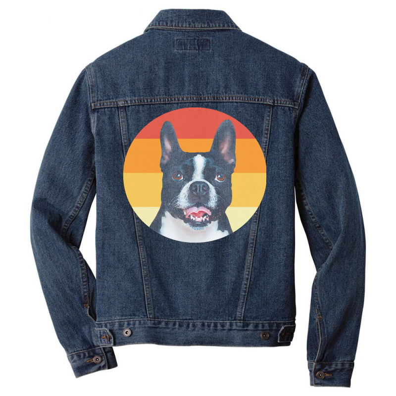 Boston Terrier T  Shirtboston Terrier Vintage Retro Face Dog T  Shirt Men Denim Jacket | Artistshot