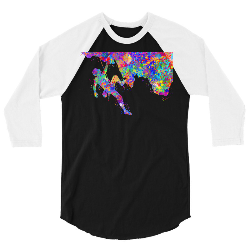 Climber T  Shirt Climber Watercolor Art T  Shirt 3/4 Sleeve Shirt | Artistshot