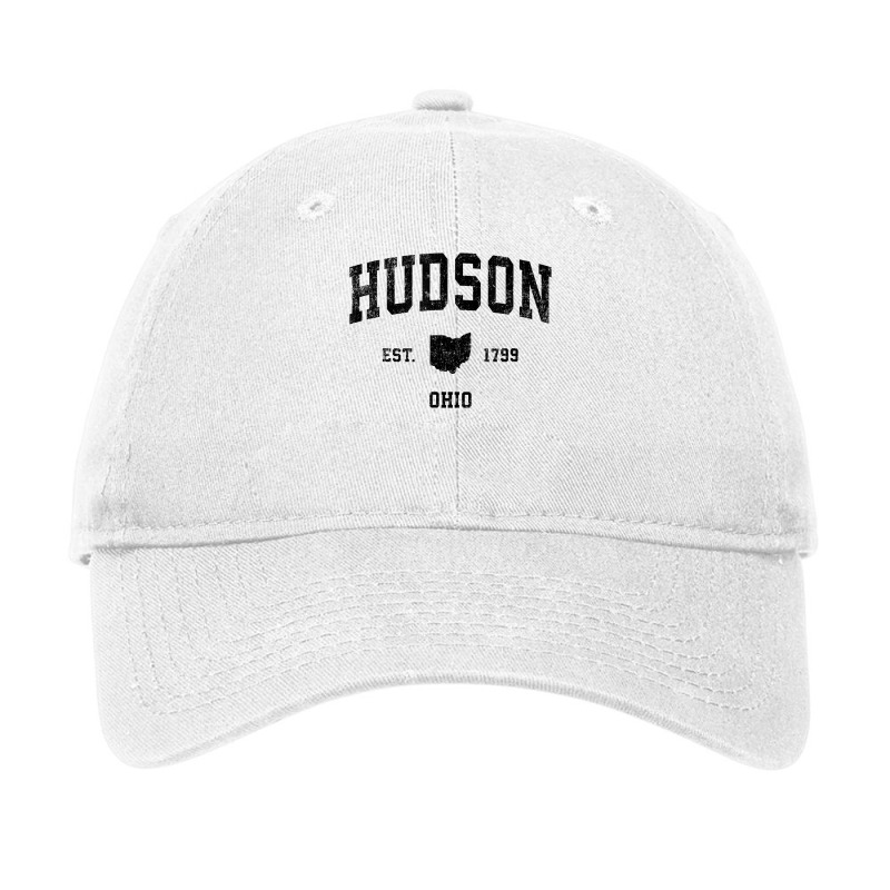 Hudson Ohio Oh Vintage Sports Design Black Print T Shirt Adjustable Cap by lissuttie | Artistshot