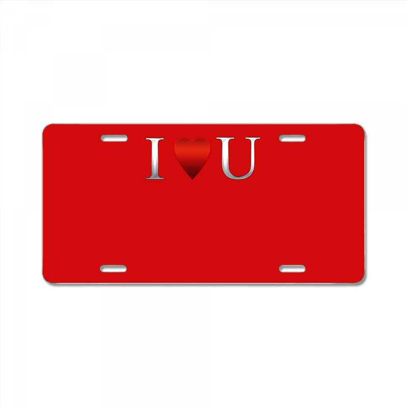 I Love U Heart License Plate | Artistshot