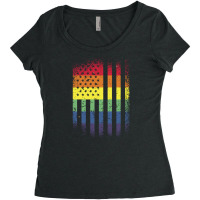 American Pride Flag Women's Triblend Scoop T-shirt | Artistshot
