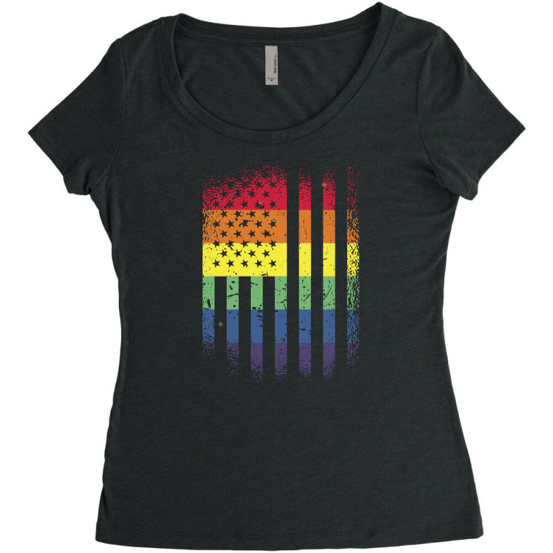 American Pride Flag Women's Triblend Scoop T-shirt | Artistshot