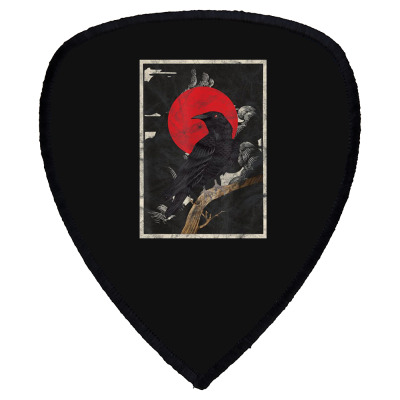 Red Moon Raven Graphic Black Crow Shield S Patch Designed By Martinezart