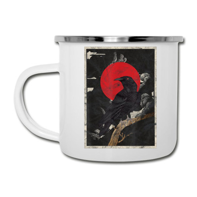 Red Moon Raven Graphic Black Crow Camper Cup Designed By Martinezart