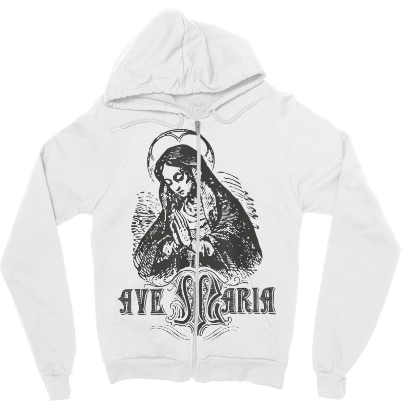 Ave Maria Schubert Latin Mass Blessed Mother Hail Mary Lady T Shirt Zipper Hoodie by ayedencoplon | Artistshot