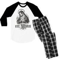 Ave Maria Schubert Latin Mass Blessed Mother Hail Mary Lady T Shirt Men's 3/4 Sleeve Pajama Set | Artistshot