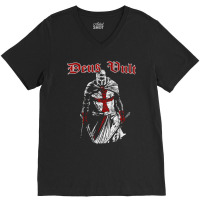 Deus Vult   Knight Templar   Vintage Crusader T Shirt V-neck Tee | Artistshot