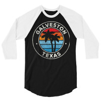 Galveston Texas Tx Vintage Graphic Retro 70s T Shirt 3/4 Sleeve Shirt | Artistshot