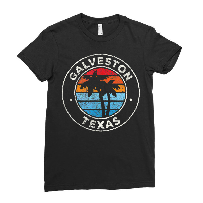 Galveston Texas Tx Vintage Graphic Retro 70s T Shirt Ladies Fitted T-Shirt by tamkyfashions | Artistshot