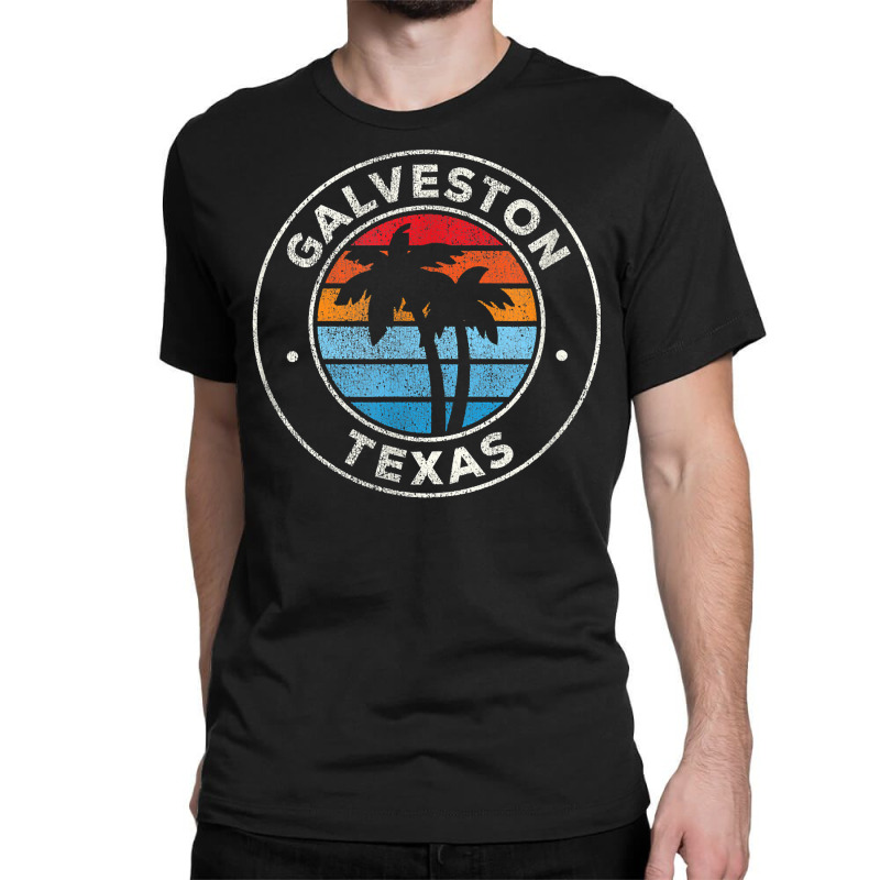 Galveston Texas Tx Vintage Graphic Retro 70s T Shirt Classic T-shirt by tamkyfashions | Artistshot