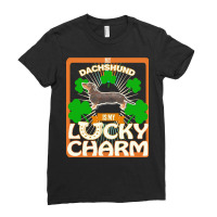 Dachshund T  Shirt My Black & Tan Dachshund Is My Lucky Charm   Gifts Ladies Fitted T-shirt | Artistshot