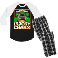 Dachshund T  Shirt My Black & Tan Dachshund Is My Lucky Charm   Gifts Men's 3/4 Sleeve Pajama Set | Artistshot