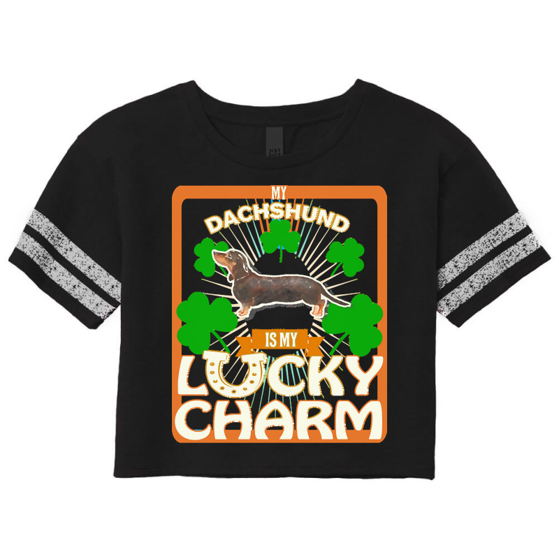 Dachshund T  Shirt My Black & Tan Dachshund Is My Lucky Charm   Gifts Scorecard Crop Tee by aboehm | Artistshot