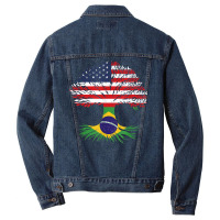 Grown Up American Brazilian Roots American Flag Brazil T Shirt Men Denim Jacket | Artistshot