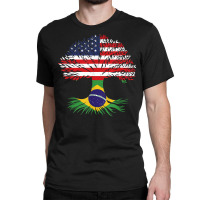 Grown Up American Brazilian Roots American Flag Brazil T Shirt Classic T-shirt | Artistshot