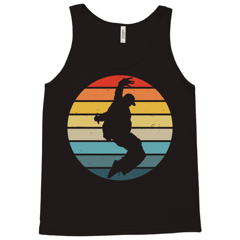 Hip Hop T  Shirt Break Dance Silhouette On A Distressed Retro Sunset D Tank Top by remoteriver | Artistshot