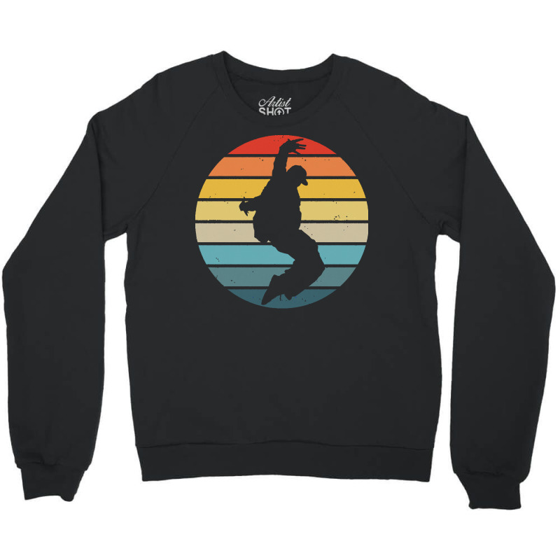 Hip Hop T  Shirt Break Dance Silhouette On A Distressed Retro Sunset D Crewneck Sweatshirt by remoteriver | Artistshot