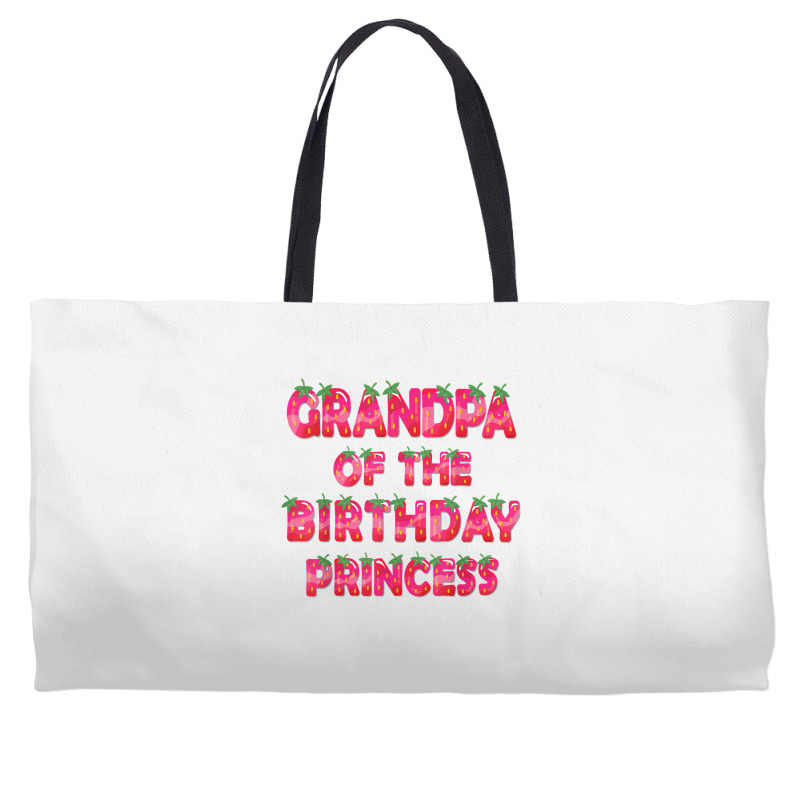 Grandpa Of The Birthday Princess Girl Strawberry Party T Shirt Weekender Totes | Artistshot