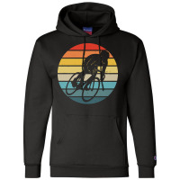 Biker T  Shirt Bicyclist Silhouette On A Distressed Retro Sunset Graph Champion Hoodie | Artistshot